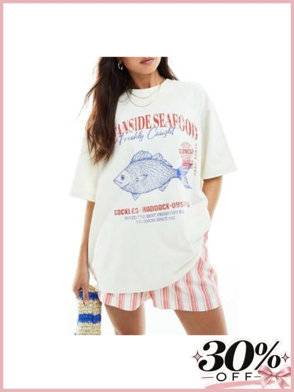 Graphic Tees for Women Y2k Oversized Sardine Tshirt Summer Fish Baggy Shirt
